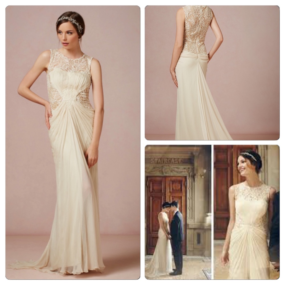 BHLDN embroided beaded dress 0